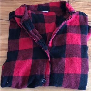 Red flannel pajama top